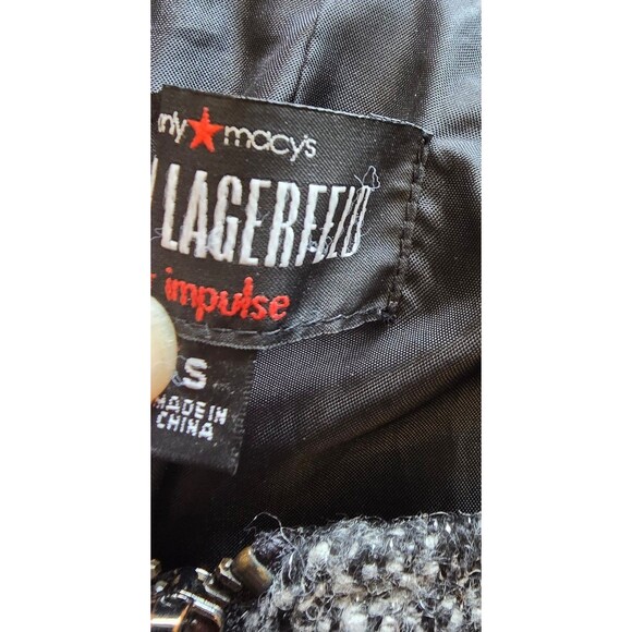 Karl Lagerfeld for Impulse Wool Blend Tweed Moto style Jacket Size small - Picture 8 of 10